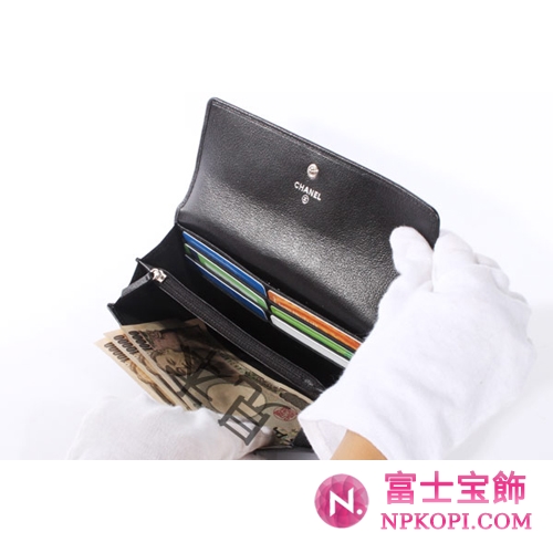 シャネル ジャケット 長財布 ブラック A50136